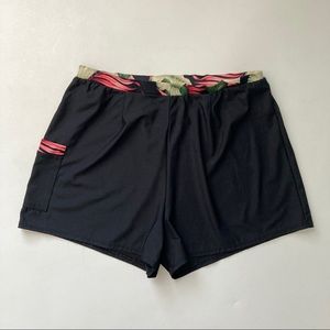 Sia Black Floral Swim Shorts Womens Size 12